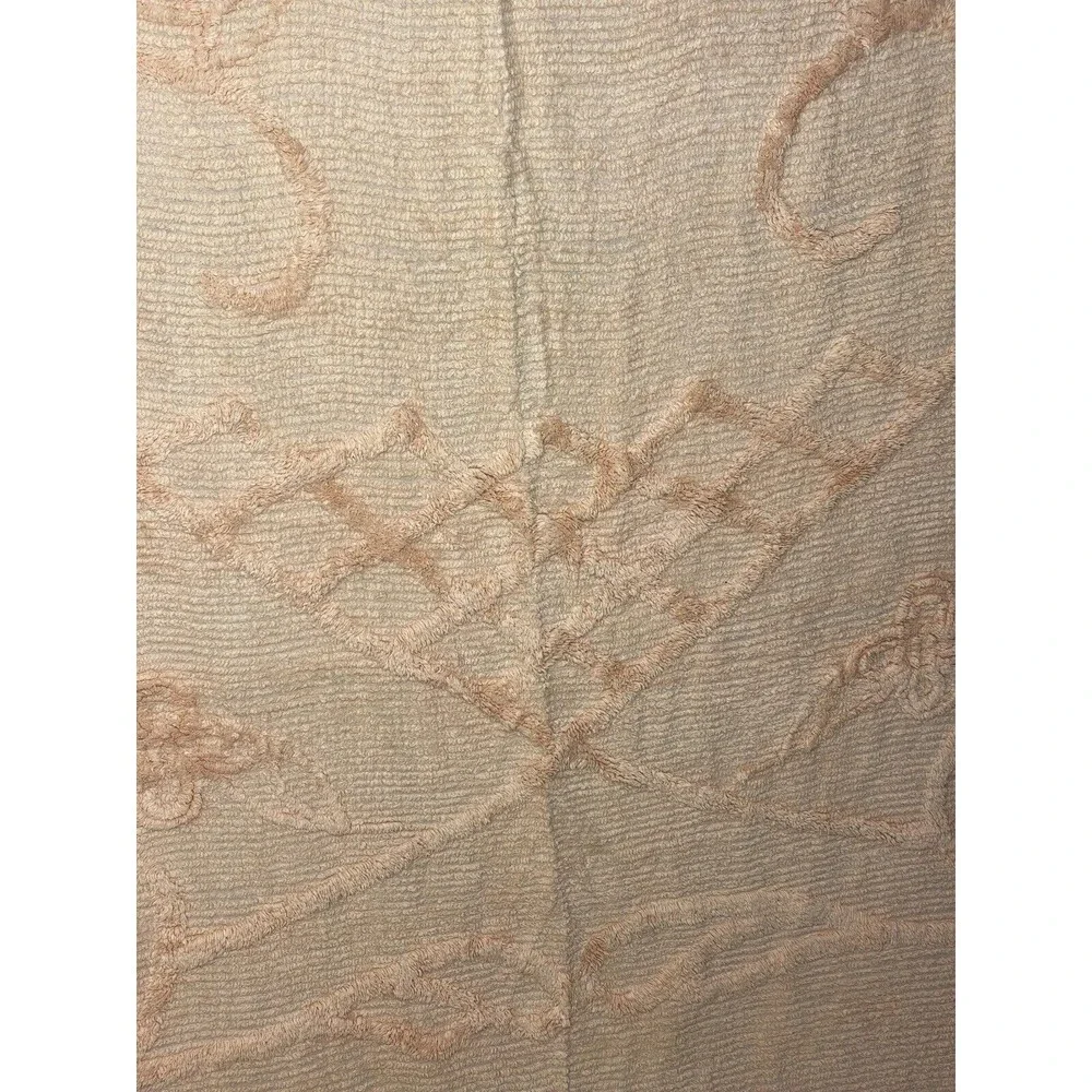 Vtg Twin Pink Chenille Bedspread 90x100